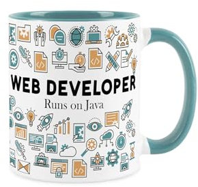 Web Developer Mug - Humorous Website & IT Software Developer Themed Novelty Gifts - Tea/Coffee Hot Drinks Cobalt Blue Ceramic Cup Present