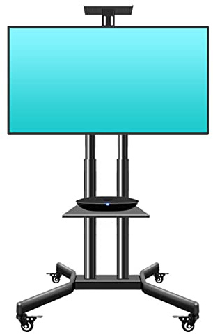 FLNOZAMZ Rotating TV Floor Stand, Mobile TV Cart, Adjustable Floor Stand, Save Living Room Space, Freely Retractable TV Stand