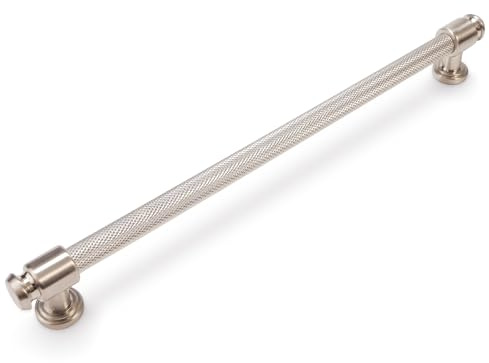 POVEFONK 10 Pack 12-3/5 inch(320mm) Brushed Satin Nickel Kitchen Cabinet Handles Knurled Cabinet Pulls Silver Drawer Pulls Kitchen Cabinet Hardware Handles
