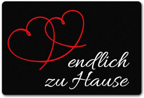 speecheese Fussmatte Endlich zu Hause mit lustigem Spruch schwarz rutschfeste Türmatte witzig Schuhabstreifer die perfekte Geschenkidee Spruch-Geschenke Heimat-Liebe Wohnung Haus