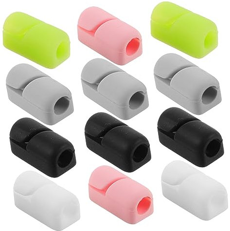 TINEASUR 12pcs Cable Organizers Black Wire Clips Reusable Cable Holder Self-adhesive Cord Clips for Desk Data Organizer