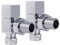 VANCOCO 2Pcs 1/2×15mm Chrome Angled Radiator Valves Square, Manual Radiator Valves Pair Standard Connection for Heated Towel Rail and Central Heating Modern Bathroom