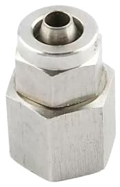 YJQHODY Adaptateur Droit PCF à Filetage BSPT, connecteur Rapide à Compression pneumatique SS304, raccord cannelé Femelle, 1 pièce(8MM*3/8INCH)