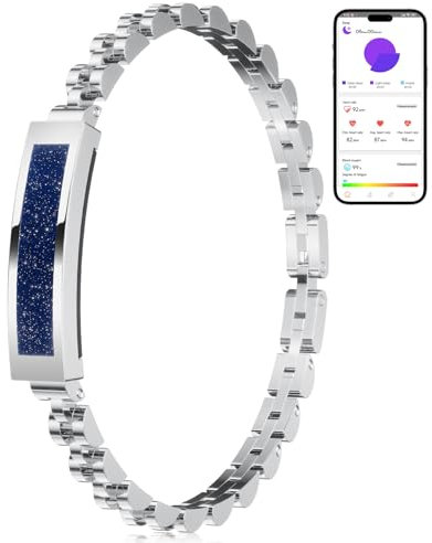 LIGE Smart Armband Damen, Tägliches Fashion-Match, Fitnessarmband mit Sportmodi, Schlafmonitor, 24-Stunden-Gesundheitsüberwachung, Kalorie, Edelstahl Smartarmband für Android iOS,SilberBlau