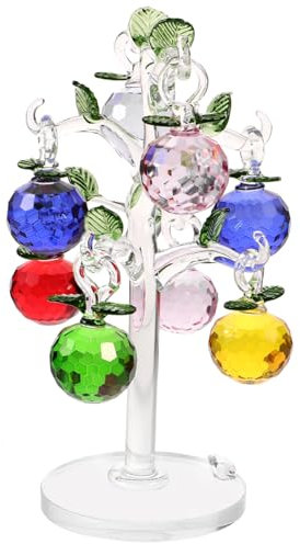 MAGICLULU 1Set Crystal Tree Figurine with Elegant Apples of Home Decor for Desktop Housewarming Stable Design for Office and Living Spaces