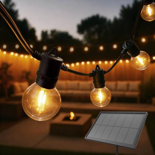 Ledvion LED Lichterkette Außen 42M IP54 22.5W 2200K Warm Weiß Outdoor solar | Für Einfahrt Gartenweg Terrasse oder Fassade geeignet und klar auf den Außeneinsatz ausgerichtet