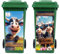Peacoblue Wheelie Bin Stickers 2 Sheets Funny Cow Sticky Dustbin Stickers Decals, 15in x 32in Waterproof Self Adhesive Large Decal for Trash Cans Bins Driveway Garden Outdoor Indoor Decoration