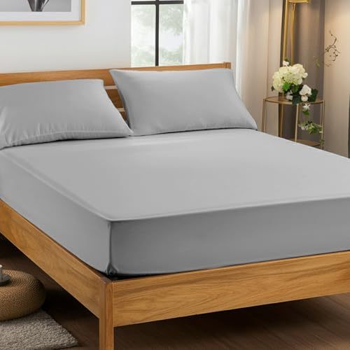 Home Sweet Home UK 25cm Fitted Bed Sheets Double - Super Soft Fitted Bedsheet Brushed Microfibre Anti Wrinkle Bed Sheets Breathable & Fade Resistant Fitted Double Bed Sheet