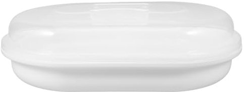 ULTECHNOVO Cuiseur Vapeur pour Micro-Ondes Oval 1.5 L Matériau Plastique Pratique et Polyvalent pour Légumes et Poisson Cuisiner Sainement