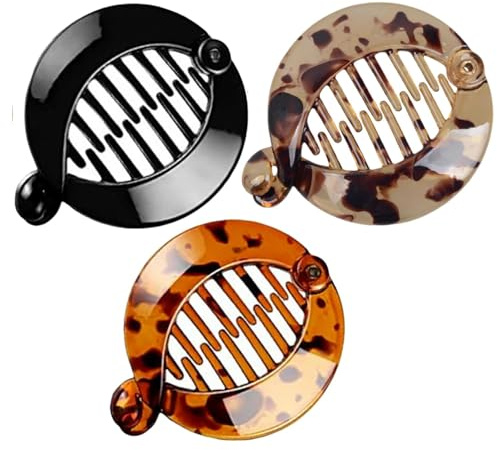 Bananen-Haarspangen aus Kunstharz, kleine Bananen-Haarkämme, Fischschwanz-Haarspange, Seitenkamm, runder Pferdeschwanz-Halter für Frauen und Mädchen, Haar-Accessoires, Clips und Haarspangen, 3 Stück