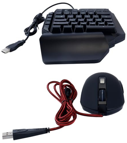 Ausi 1 Set Einhand-Gaming-Tastatur mit Maus, 39 Tasten Hintergrundbeleuchtung Mechanische Gaming-Tastatur für PUBG XP