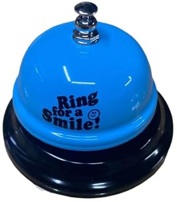 Tischglocke 8.5x8.5x6 cm | Vielseitig Verwendbar Service Klingel Blaue Tischglocke Aus Eisen Für Restaurant Hotel Bar Küche Theke Tresen Robuste Tischklingel Für Servicekräfte Gästeservice