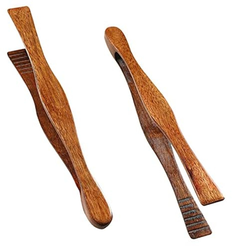 2pc per pinze in legno di legno lunghe 11 pollici di naturale multifunzionale per da cucina da cucina in casa
