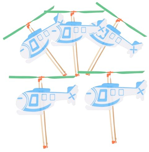 SUPVOX 5Pcs Rubberband Powered Aircraft Creative Airplane Models for Outdoor Play Glider Helicopter