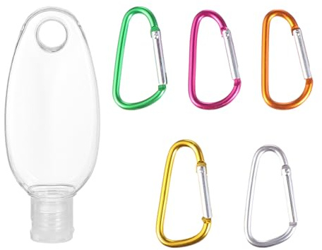 WRITWAA Refillable Lotion Bottles with Hanging Hook 30ml 10pcs Portable Random Color Petg Hand Bottles, Easy to Use and Carry, for Home and Travel Anytime and Anywhere