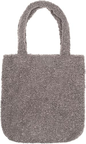 styleBREAKER Damen Beuteltasche Teddyfell Plüsch | Hauptfach mit Magnetverschluss, kleines innenliegendes Reißverschlussfach, 61 cm lange breite Henkel für die Schulter.