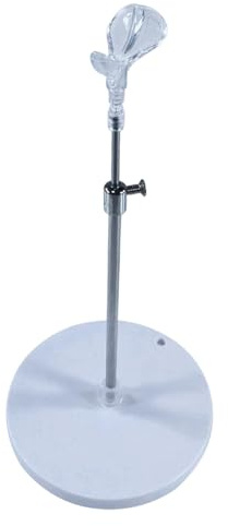 Qectial Puppenständer mit Stabilem Fuß, Höhenverstellbar, Tragbarer Ständer für Actionfiguren, Gefertigt Aus Robustem PP Und Metall, Geeignet Zur Präsentation, Weiß