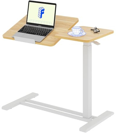 FLEXISPOT Tavolino da Letto – Tavolo per Laptop Regolabile in Altezza, Piano Inclinabile con Ruote, Ideale per Divano, Letto e Lettura (Acero, 80×40 cm)