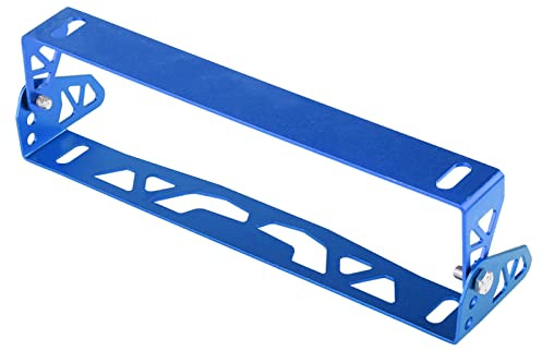 Dioche Flip Up License Universal Car Styling Aluminum License Plate Frame - Adjustable Racing Number Plate Holder in Black, Lightweight and Rustproof for Most Cars (Blue)