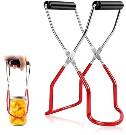 Canning Jar Lifter Tongs，Stainless Steel Glass Lifting Pliers,Canning Equipment with Anti Slip Handle, Used for Storing and Transferring Cans.