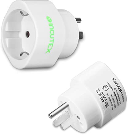 Incutex 1x USA Reiseadapter US Reisestecker EU USA Adapter travel Plug usa Typ B Steckdosenadapter USA Kanada, weiß