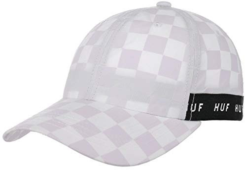 HUF Blackout Curved Strapback Cap Basecap Baseballcap Kappe Karocap Damen/Herren - Metallschnalle, mit Schirm Winter Herbst Frühjahr Sommer Frühling-Sommer Herbst-Winter - One Size weiß