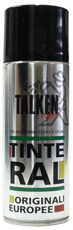 TALKEN - SPRAY - TINTE RAL - 400 ml - RAL 9005 nero opaco - SMALTO ALCHIDICO