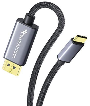 BlueRigger USB C to DisplayPort Cable for Home Office (2M, 4K 60Hz, Thunderbolt 4, Type C, Type-C) USB-C to DP Cable Compatible with VR headsets, MacBook Pro/Air, iPad Pro, Galaxy, imac, Surface Book