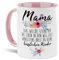 Tasse mit Spruch Mama - Wenigstens hast du keine hässlichen Kinder - Geschenk-Idee/Witzig/Tochter/Sohn Innen & Henkel Rosa