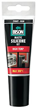 Bison Silikondichtmittel High Temp Tube 60 ml, hitzebeständig bis 300°C, leicht verarbeitbar, schwarz, farbecht
