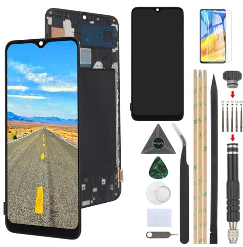 RongZy para Samsung Galaxy A70 Reemplazo de Pantalla Táctil LCD + Compatible con Galaxy A70 A705 A705F el Kit de Herramientas de la Pantalla de Montaje del Teléfono(Negro con Marco)