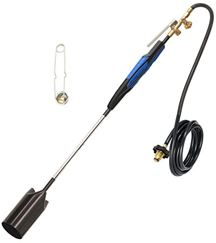 Flame King Propane Torch Kit Heavy Duty Weed Burner, 500,000 BTU with Flint Striker, with 10-ft Hose Regulator Assembly