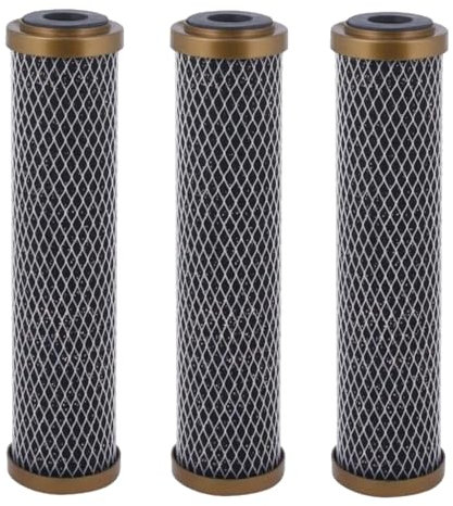New Kit 3X Cartuccia Carbon Block CTO 10 - 5 Micron - Filtro a Carbone Attivo CBC per depuratori Acqua ad osmosi inversa | Made in Europa | Nuovo Formato Serie Gold