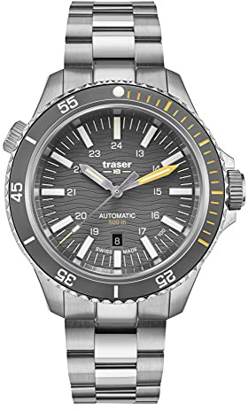 Traser H3 P67 Taucheruhr Automatik 500m, Zifferblatt: grau / T100 / Set mit Spezialbox, Wechselarmband und Verlängerung, Armband