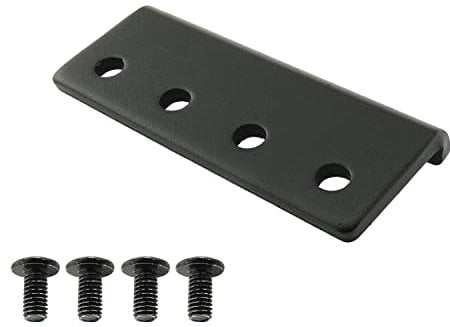 HJGarden Scheunentür Schienenverbinderplatte, Schiebetür Hardware Schienenadapter Flachbahn Verbinder, Schwarz
