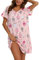 Generic Chemise de nuit à manches courtes pour femme, moutons roses, M