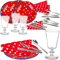 24 TLG. Set Puppengeschirr/Teeservice & Kaffeeservice + Besteck - Bunte Punkte - Geschirr aus Blech - Metall - Blechgeschirr - Kinderküche - Spielzeug Pic..