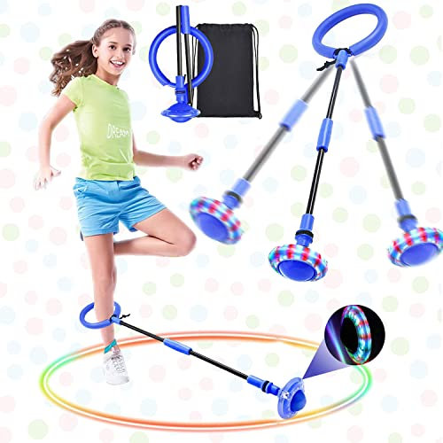Sunshine smile Kinder Blinkender Springring,Swing Wheel mit Lichtrad,Sport Sprungball,Springender Ball Blinkender,Fettverbrennungsspiel für Kinder und Erwachsene, Outdoor-Hüpfspiel