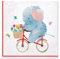 20 Servietten Elefant auf dem Fahrrad Kindermotiv 33cm