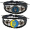 Vepoty 2pcs Ukrainische Flagge Austauschbare Zeit Stein Mehrschichtiges Armband Symbol Flagge Rune Leder Bangle Punk Schmuck Schmuck
