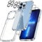 zonyee 5 in 1 Case for iPhone 13 Pro Max 6.7 Inch, with 2-Pack Tempered Glass Screen Protector and 2-Pack Camera Lens Protector, Non-Yellowing Shockproof Case Cover, 9H hardness HD Protective Film