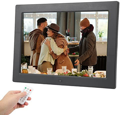 Goshyda Digitaler Bilderrahmen, 12-Zoll-HD-LED-Display 1280 X 800P Intelligenter Elektronischer Bilderrahmen, Unterstützt Diashow, Video und Musik, Kalenderuhr, für