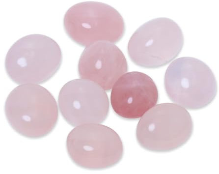 Namzi Pierres de quartz rose naturelles polies et polies du Brésil, Cristaux et pierres de guérison en quartz en vrac pour la Wicca, les pierres de chakra, les fournitures de sorcellerie (10 pièces)