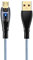 YSJJZRL Cavo micro USB di ricarica rapida da 1 m LED Cavo micro USB intrecciato in nylon trasparente per Samsung S3/S4/S6, LG e altri (Blu)