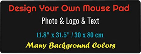 Personalised Extended Mouse Mat Custom 80x30cm Extra Large Gaming Mouse Pad Desk Mat with Picture Logo Text for Laptop Computer, Customised Photo Gifts with Your Own Design for Kids Father Mother