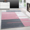 Teppium Moderner Kurzflor Teppich Wohnzimmer 250x350 (240 x 340 cm) Pink - Konturenschnitt Teppich Waschbar, Kariertes, Pflegeleicht, Weich - Ideal für Schlafzimmer, Esszimer und als Küchenteppich