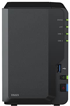 SYNOLOGY DS223 2GB NAS 8TB (2X 4TB) HAT3300, assemblato e testato con SE DSM installato