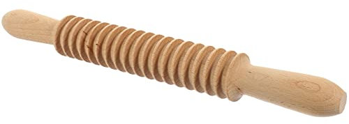 Wooden Rolling Pin Wood Pasta Cutter Noodle Lattice Roller Docker Dough Cutter Baking Pizza Rolling Stick Spaghetti Pasta Maker for Kitchen Bakery Pie Fondant 4mm
