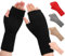 QICEDER Damen Fingerlose Handschuhe, Warmer Halb Strickhandschuhe Winter Pulswärmer Armstulpen Strick Kurzer Gestrickte Stulpen Fäustlinge mit Fingerdaumenloch
