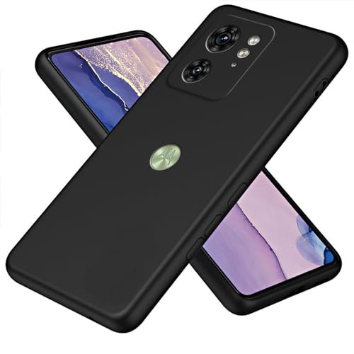 BORYA Silicone Liquido Cover per Motorola Edge 40, Antiurto Ultra Sottile Morbida Setoso Tocco TPU Bumper Custodia, Elegante Antigraffio Case con Fodera Microfibra, Nero